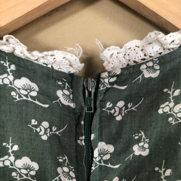 Laura Ashley vintage 1970s printers & dyers green floral prairie maxi dress 2 4 - Picture 8 of 12